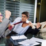 Fight at work - concept