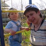 Elizaveta Blinova with her son