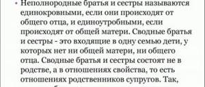 Неполнородные братья и сестры в законодательстве РФ