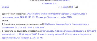 образец решения собственников об увольнении директора