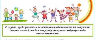 Responsibilities of parents for the upbringing and development of children