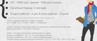Пример расчета отпускных