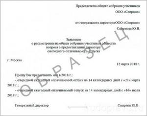 Заявление на генерального директора образец