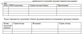 Drawing up an act of acceptance and transfer of cases, documents, material assets upon dismissal, samples