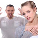 The spouses are arguing, and the husband wants to leave