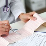 Doctor with examination results